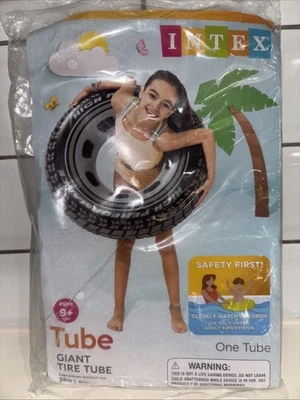 Intex Tube Swimming 36” Inflatable Black Giant Tire Tube Brand New