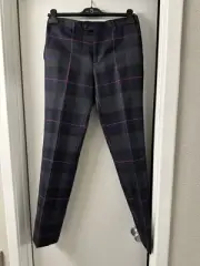 NWT $1250 Etro Men's Plaid Pants Checker prints Flat Front wool trousers 44 30