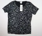 VINTAGE 90S - BLACK SLINKY TEXTURED GLITTER SPARKLE TOP - WESTERN CONNECTION - L