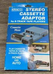 Vintage KRACO Stereo Cassette Adapter for 8-Track Tape Player Model KCA-7 In Box