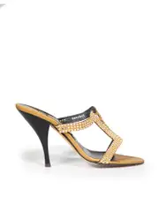 Gold Crystal Embellished Sandals