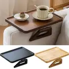Space Saving Wooden Folding Sofa Table Sofa Arm Rest Organizer Household