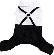 BESPORTBLE Pet Suit Wedding Protective Body Suit Male Tux Four-Legged Raincoat for Dogs Chihuahua Bow Outfits Puppy Raincoat Pet Clothing Breathable Outfit Rain Coat for Dogs Cotton White
