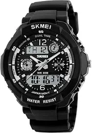 [SEIKO] Mens Digital Sports Watches-Male Teenager Electronic Waterproof Outdoor Analogue Watch-Multifunctional Gym Watch-comes with Stopwatch/Alarm/Timer/LED Light/Chronograph/Calendar