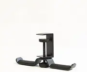 Headphone Stand Hanger Under Desk,360 Degree Rotating PC Gaming Headset Holder Aluminum Clamp Hook, Universal (Black Double)