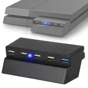 5 Port USB Hub for PS4 Slim Edition, USB 3.0/2.0 High Speed Adapter Accessories Expansion Hub Connector Splitter Expander for PlayStation 4 Slim