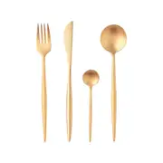 Cadence & Co Matte 24-piece Cutlery Set Gold