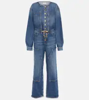 [Ulla Johnson] Ulla Johnson Stevie wide-leg denim jumpsuit AU 12 blue