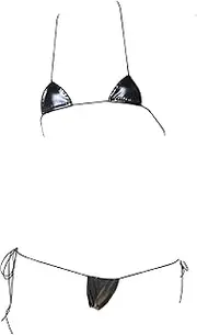 [JasmyGirls] Leather Micro Bikini Extreme Anime Lingerie Sexy Cosplay Outfit Japanese Bra Panty Set Two Piece Thong Swimsuit