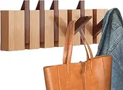 Générique Piano Coat Rack, Modern Hat and Coat Hook, 17.72 x 5.71 Inches Natural Wood Entryway Wall Art Hooks for Bags, Hats, Umbrellas, Clothes Organizer Hanger, Easy to Use