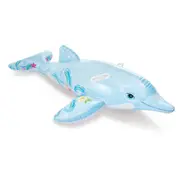 Intex 1.7M Dolphin Kids Inflatable Ride-On Swimming Pool Floats Water Raft 3y+