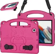 Samsung Galaxy Tab A8 Case 10.5 Inch 2022 (SM-X200/X205/X207), Durable Shockproof Galaxy Tab A8 10.5 Case for Kids, Multi-Angle Viewing Stand Galaxy Tab A8 Case with Shoulder Strap, Rose