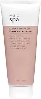 Natio Australia Spa Papaya & Cane Sugar Body Exfoliant 210ml - Exfoliating Body Scrub - Microbead Free - Pumice, Bamboo Stem, Grapefruit, Bergamot, Wild Mint, Rosemary & Papaya - Made in Australia