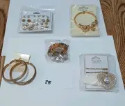 Lot New 5 Pc Hair Barrett Clips & Jewelry Gift Bag White Elephant Grab Bag #28