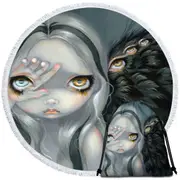 Divine Hand Scary Creepy Little Fairy Round Beach Towel