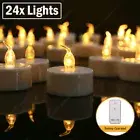 24x LED Tea Light Flameless Flickering Tealight Candle Batteries Remote control