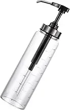 KICHOUSE Honey Dispenser Pump Bottle Sauce Pump for Kitchen Transparent Seasoning Jar with Scales for Honey Syrups Sauces for Home Outdoor Bbq