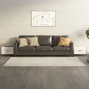 vidaXL Coffee Tables with Metal Legs 2 pcs High Gloss White 50x50x40 cm