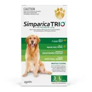 Simparica Trio Large Dog 20.1-40kg Flea,Tick and Worm Treatment 3 pack
