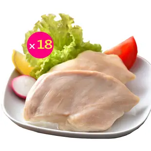 【卜蜂食品】即食雞胸肉-經典風味雞胸肉 超值18包組(220g/2片/包)