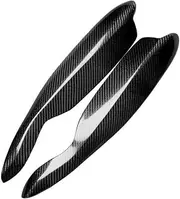 mknvu Headlight Eyebrow Cover Sticker,Fit For Smart, Fortwo W451 2007-2014 Carbon Fiber Car Headlamp Eyelid Trim Front Head Light Lamp Brow Headlight Eyebrow Strips
