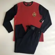 Polo Ralph Lauren Mens Waffle-Knit Top/Blue Pant Sleepwear Outfit Set Sz XL