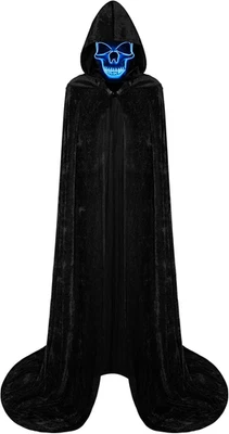 Halloween Costumes for Adults with Scary Light up Mask Cosplay Cape Costumes Clo