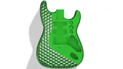 3D Printed Fender Stratocaster Guitar Body, Custom Design, Hexagon Hardtail