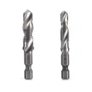 2Pcs M8+M10 High-Speed Steel 4341 Titanium Plated Composite Tap Drill and9205