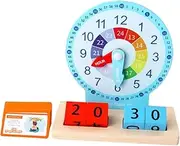SUPVOX 1Set Wooden Clock Educational for Learning Puzzle for Safe and Clock for Recognition and Cognitive Development