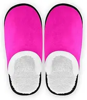 [Joisal] Fuchsia Indoor Slippers for Women, Women's House Shoes Lightweight Hospital Slippers with Storage Bag, Fuchsia, 5-8 Women/9-12 Men