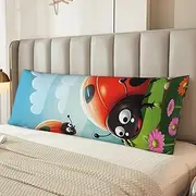 Ladybug Landscape Body Pillow Cover Ultra Soft Microfiber Pillowcases Breathable Long Pillow Case Fuzzy Bed Pillow Protector with Zipper Full Body Pillowcase 20x54 Inches