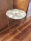 White Agate Console Side Table Top, Agate End Table Top, Sofa Handmade Decors