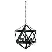 Glen 4 Light Matt Black Geometric Pendant
