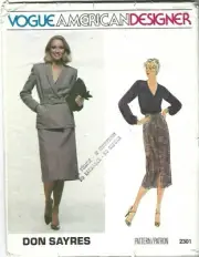 Vogue Pattern 2301 Don Sayres, Vintage Jacket, Belt, Skirt, Top, Size 10, Uncut