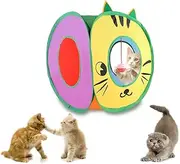 Cozioz Pop-Up Cat Cube - Collapsible Hideout and Playhouse Tent with 3 Holes, Perfect for Indoor/Outdoor Use by Kittens, Cats, Puppies, and Rabbits; Multi-Functional Hideaway Bed and Toy