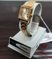 Casio LTP-V007G-9B Women's Rectangular Gold Tone Roman Gold Dial Dress Watch