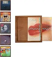 Ilyapa Removable Vinyl Record Display Frame - 6 Pack Wood Record Album Frame for Wall - Display & Play, Easily Slide your Album Artwork Sleeves In & Out - Espresso