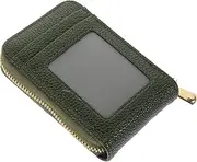 [NUOBESTY] Card Pouch Men Zipper Wallet Case Slots RFID Credit Card Holder Business Camo Cards Wallet Card Stands Money Clutch Card Case Jumbo Sticker Organizer Binder Holdershield Green Pu