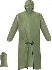 BHCASE Hooded Rain Poncho for Adults Lightweight Waterproof Rain Coat with Sleeves for Hiking Camping Backpacking
