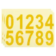 3Pcs Reflective Mailbox Number Sticker 4 Inch Strong Self Adhesive, Gold Tone