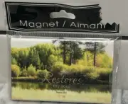 Spiritual Ceramic Fridge Magnet 3.875x2.5 He Restores My Soul Psalms 23:3