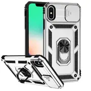 Case for iPhone XS MAX Camera Slide Rugged 3 in 1 Military Grade Protective Cover with Kickstand Ring