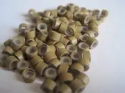 100 PCS 5mm Light Brown Silicone Lined Micro Links Rings Beads for Installation