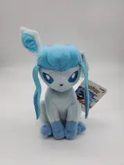 Tomy Pokemon Glaceon Plush 8" Stuffed Toy Doll Eevee Ice Evolution Anime