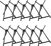 MEEDEN Table Top Easels for Painting - Ehanced Double Arm Tripod Display Easel - Made of Aluminium, Lightweight, Portable, and Secure - 10 Packs (Black)