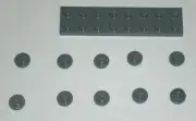 LEGO NEW 1x1 Dark Stone Grey Round Plate Stud (10x) 4210633 Brick 6141