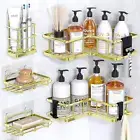 Shower Caddy Corner, 5-Pack Shower Corner Shelf with 12 Hooks, Rustproof Shower