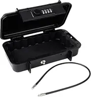 Beach Lock Box – Waterproof Travel Security Safe with 4-Digit Code, Lock Case Personal Belongings | Portable Anti Theft Storage Box with Detachable Chain for Car, Gym, or Outdoor Adventures