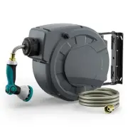 Retractable Garden Hose Reel 5/16 Inch x 33ft,Wall Mounted Hose Reel with 3/4